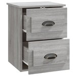 vidaXL Table de chevet murale sonoma gris 41 5x36x53 cm