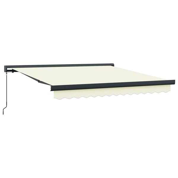 vidaXL Auvent rétractable crème 3x2 5 m tissu et aluminium
