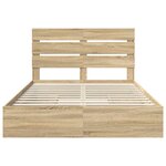 vidaXL Lit de Rangement Chêne Sonoma 140 x 190 cm Bois d'ingénierie