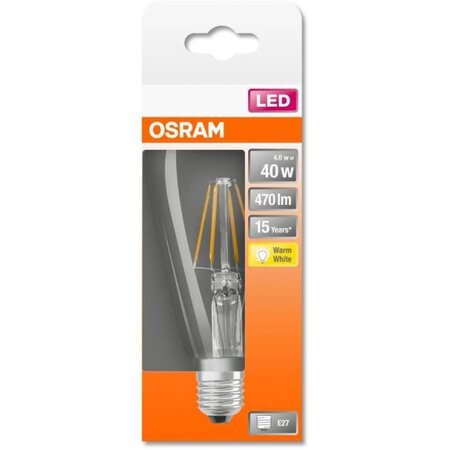 Osram ampoule led edison clair filament 4 5w=40 e27 chaud