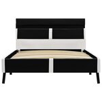 vidaXL Cadre de lit avec LED Noir Similicuir 90x200 cm