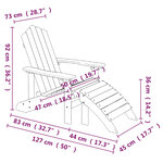 vidaXL Chaises de jardin Adirondack lot de 2 repose-pieds PEHD Blanc