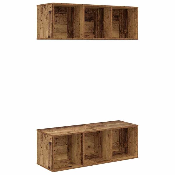 vidaXL Meubles TV muraux 2 Pièces Bois ancien 37 x 37 x 107 cm