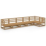 vidaXL Salon de jardin 6 Pièces marron miel bois de pin massif