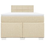 vidaXL Sommier à lattes de lit avec matelas crème 120x190 cm tissu