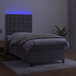 vidaXL Sommier à lattes de lit matelas et LED Gris clair 100x200 cm