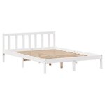 vidaXL Cadre de lit sans matelas blanc 135x190 cm bois de pin massif