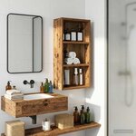 vidaXL Armoire murale de salle de bain Bois ancien 30 x 16 x 62 5 cm