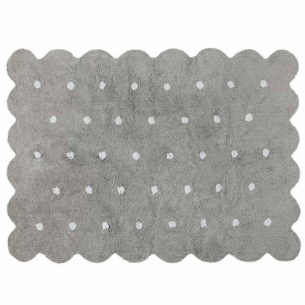 Tapis coton forme biscuit - gris - 120 x 160