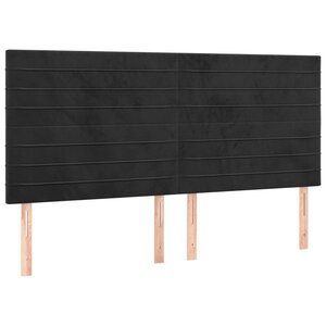 vidaXL Têtes de lit 4 Pièces Noir 100x5x78/88 cm Velours