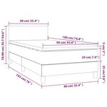 vidaXL Sommier à lattes de lit avec matelas Noir 90x190 cm Velours