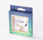 Bracelet  v avec perles bleues