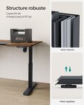 Bureau assis debout électrique 70 x 160 cm table réglable en hauteur mémoire 4 hauteurs pochette cadre en acier dessus épais 12_0004551