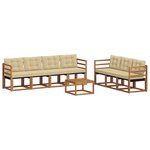 vidaXL Ensemble de canapés d'extérieur 8 Pièces Naturel et Beige