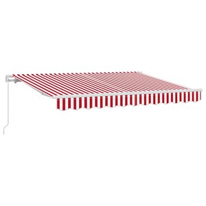 vidaXL Auvent Rétractable Rouge et Blanc 250 x 200 cm