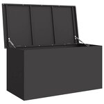 vidaXL Boîte de Rangement Extérieure Noir 100 x 50 5 x 50 cm Acier