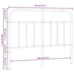 vidaXL Tête de lit métal blanc 120 cm