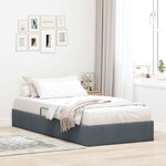 vidaXL Cadre de lit ottoman Gris foncé 90 x 190 cm Velours