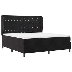 vidaXL Lit à ressorts avec matelas Noir 180 x 200 cm Velours