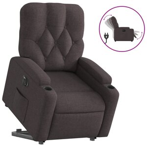 vidaXL Fauteuil inclinable électrique marron foncé tissu