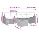vidaXL Ensemble de canapé de jardin 6 pièces avec coussins en rattan noir