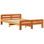 vidaXL Lit bibliothèque sans matelas cire marron 135x190 cm pin massif