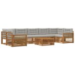 vidaXL Ensemble de canapés d'extérieur 8 Pièces Naturel et gris clair