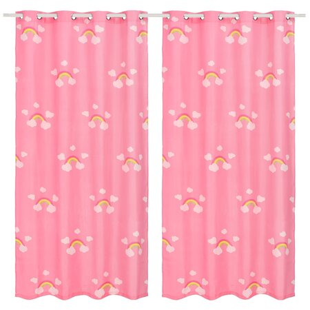 Vidaxl rideau occultant imprimé pour enfant 2pcs 140x240cm arc-en-ciel