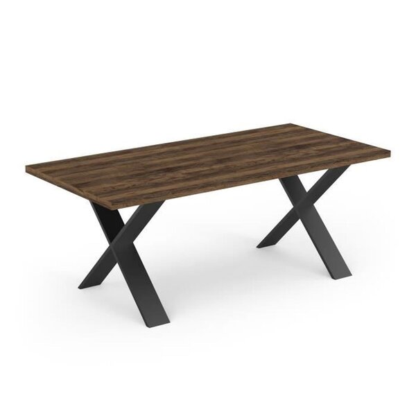Table à manger MONACO - bois oak et noir - 180 x 90 x 74.8 cm