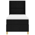 vidaXL Lit à Ressorts avec matelas Noir 80 x 200 cm tissu