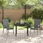vidaXL Ensemble de salle à manger pour jardin 3 Pièces Gris Poly rotin