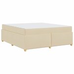 vidaXL Cadre de lit avec matelas Crème 180 x 200 cm tissu