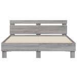 vidaXL Cadre de lit avec tête de lit et LED sonoma gris 150x200 cm