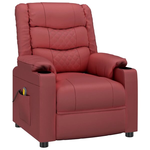 vidaXL Fauteuil inclinable Rouge bordeaux Similicuir