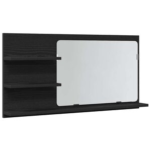 vidaXL Armoire de salle de bain avec miroir en chêne noir 90 x 11 x 45 cm Bois d'ingénierie