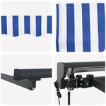 vidaXL Auvent rétractable électrique Bleu Blanc Anthracite 4 5 × 3 m