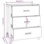 vidaXL Buffet Noir 62x38x70 cm Bois d'ingénierie