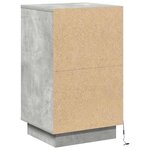 vidaXL Cabinet de Chevet avec Éclairage LED Gris Béton 39x34 5x65 cm Bois d'ingénierie