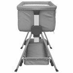 vidaXL Lit pour bébé avec matelas Gris clair Tissu de lin