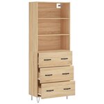 vidaXL Buffet haut Chêne sonoma 69 5x34x180 cm Bois d'ingénierie