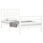 vidaXL Cadre de lit sans matelas blanc bois massif