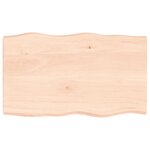 vidaXL Dessus de table bois massif non traité bordure assortie