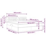 vidaXL Lit avec rangement et LED avec matelas Crème 160 x 200 cm tissu