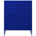 vidaXL Commode Bleu marine 80x35x101 5 cm Acier