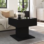 vidaXL Table basse avec LED noir 50x50x45 cm bois d'ingénierie