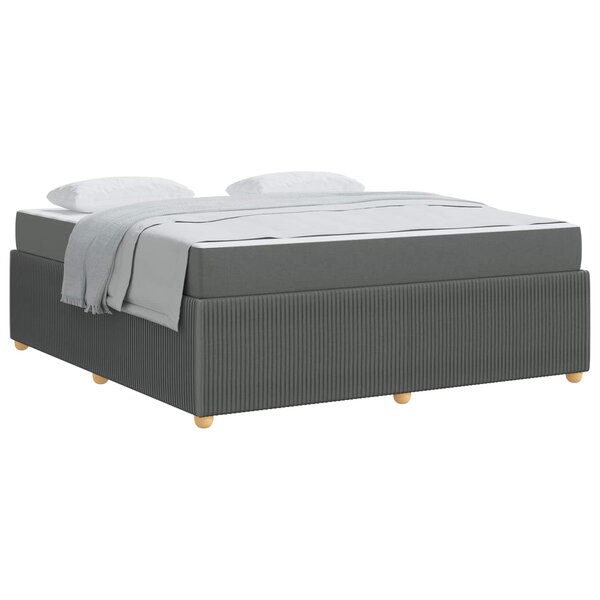 vidaXL Cadre de lit avec matelas Gris foncé 180 x 200 cm tissu