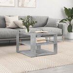 vidaXL Table basse gris béton 59 5x59 5x40 cm bois d'ingénierie