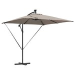vidaXL Parasol banane à mât déporté Taupe 249 x 249 x 250 cm