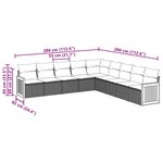 vidaXL Salon de jardin 9 Pièces avec coussins noir résine tressée