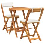 vidaXL Ensemble de salle à manger pour jardin 3 Pièces Huile Naturelle